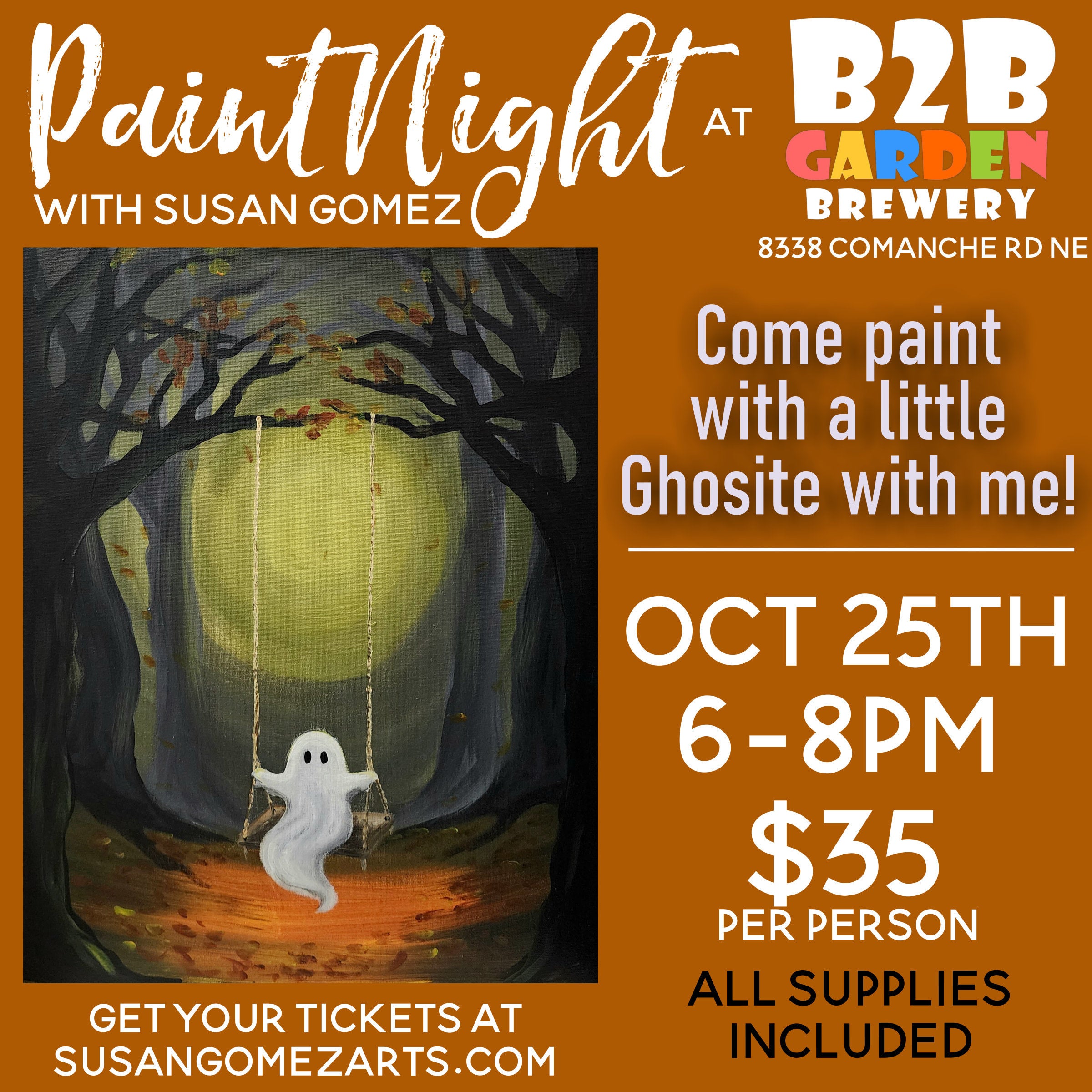 Paint Night at B2B Garden Brewery Susan Gomez Arts
